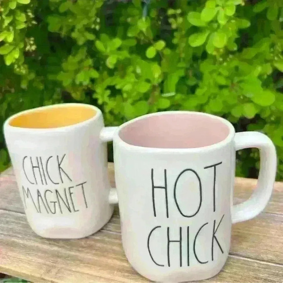 NEW Rae Dunn - CHICK MAGNET - YELLOW Interior Cute Coffee Mug/Cup - HTF - Picture 13 of 13